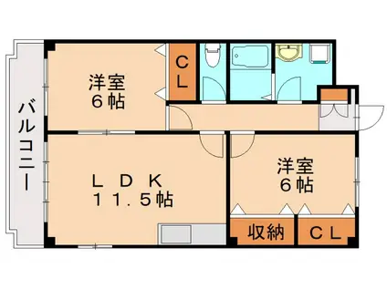 サンヴィレッジ宮園(2LDK/3階)の間取り写真