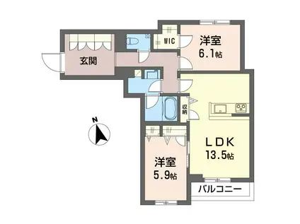ピン シャン(2LDK/4階)の間取り写真