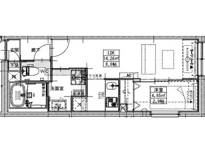 LUORE黒川(1LDK/5階)の間取り写真