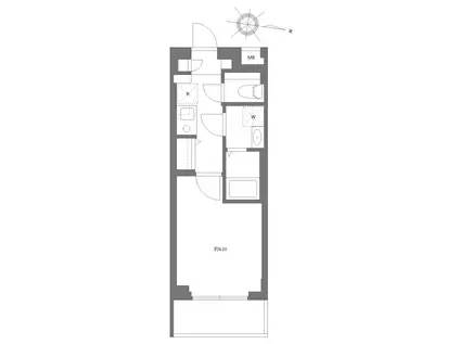 アゼスト柴又(1K/4階)の間取り写真