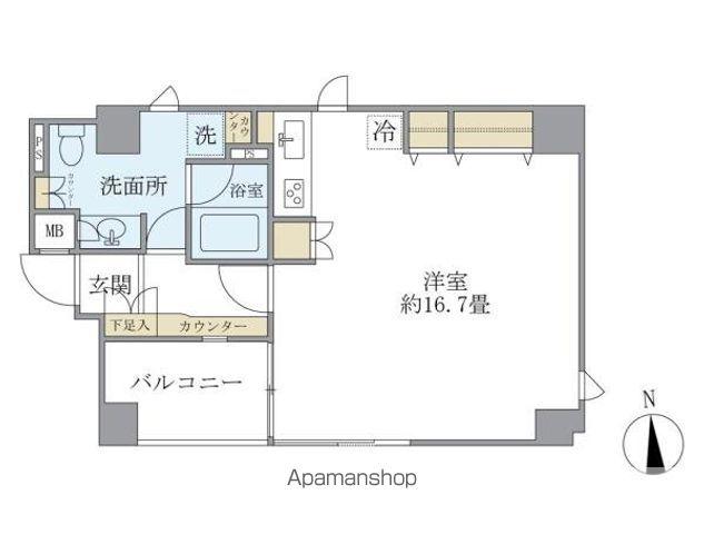 麹町レジデンス(ワンルーム/2階)の間取り写真