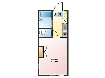 ブラウニー戸塚(1K/2階)の間取り写真