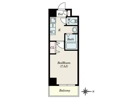 ニーズ メゾン 新栄(1K/6階)の間取り写真