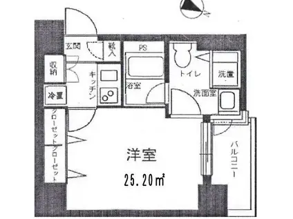 パレステュデュオ日本橋東壱番館(1K/5階)の間取り写真