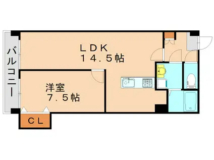  グランベール小倉駅前(1LDK/5階)の間取り写真
