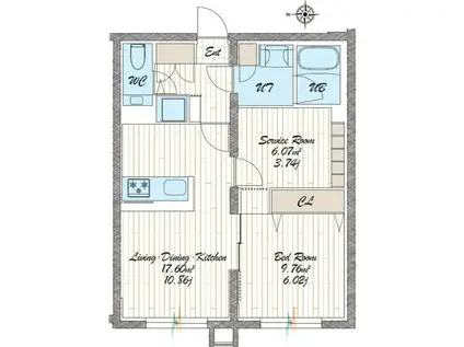 QUADOR NOIE 池下(1SLDK/2階)の間取り写真