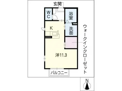 アンジェリーク(ワンルーム/1階)の間取り写真