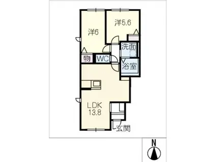 クレールIII(2LDK/1階)の間取り写真