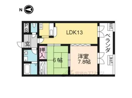 パークショア瀬田(2LDK/2階)の間取り写真
