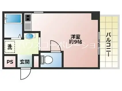 CUBE南塚口2(ワンルーム/3階)の間取り写真
