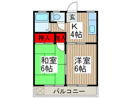 ダイシンコーポ(2K/3階)の間取り写真