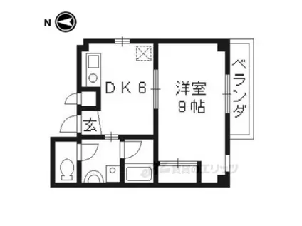 アイアール六角(1DK/1階)の間取り写真