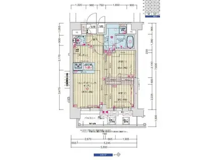 プレサンス大正フレンジ(2LDK/12階)の間取り写真