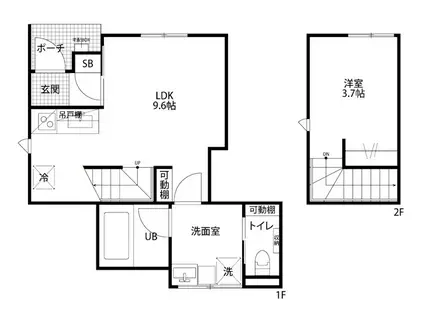 WILLS田中町(1LDK/1階)の間取り写真