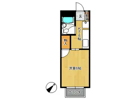 コーポユリ(1K/2階)の間取り写真