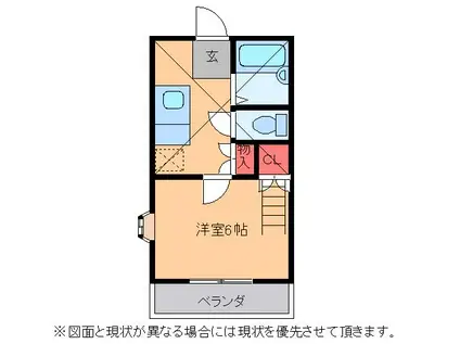 グリーンパレス・フジ(1K/1階)の間取り写真