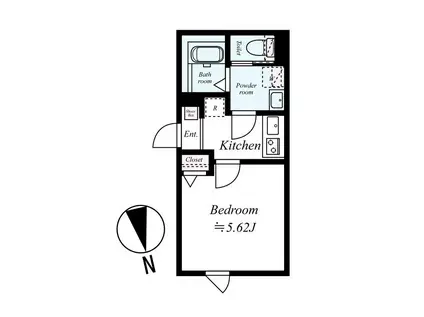 GRADUS相武台前3(1K/1階)の間取り写真