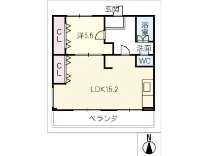 見附マンション303(2DK/3階)の間取り写真