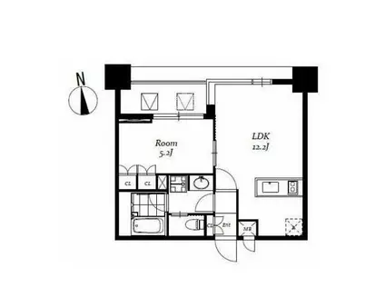 レジディア日本橋馬喰町III(1LDK/5階)の間取り写真