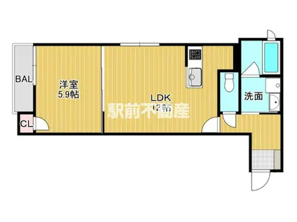 IRIS SANTA 二日市南(1LDK/2階)の間取り写真