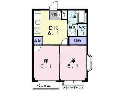 倉持ハイツパートII(2DK/2階)の間取り写真