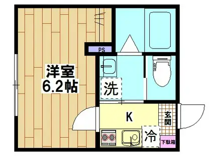 ヴィラ新井宿(1K/2階)の間取り写真
