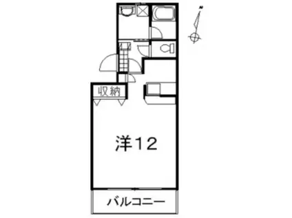 ミヅホマンション春入居(1K/2階)の間取り写真
