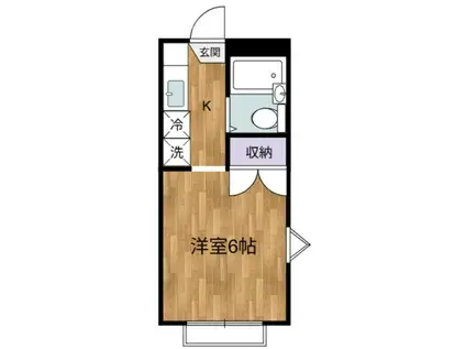 まろんハイツ(1K/1階)の間取り写真