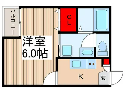 アデライデ東浦和(1K/1階)の間取り写真