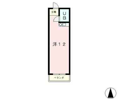 T・Oコーポ石山B棟(ワンルーム/3階)の間取り写真