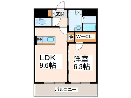 アルリシャー月出(1LDK/5階)の間取り写真