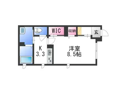 シャーメゾン萬町(1K/1階)の間取り写真