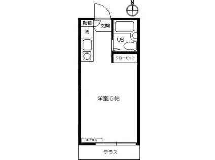 フジハウスI(ワンルーム/2階)の間取り写真
