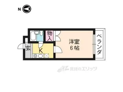 ラ・シャンブル(1K/4階)の間取り写真