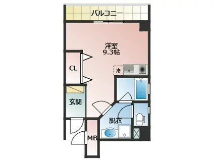 サンシャルム万代(ワンルーム/5階)の間取り写真