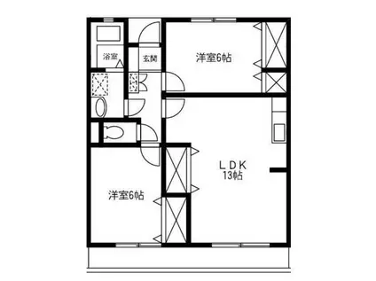 間中ハイツ(2LDK/2階)の間取り写真