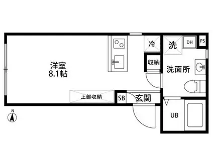 フェルヴォーレ住吉(ワンルーム/1階)の間取り写真