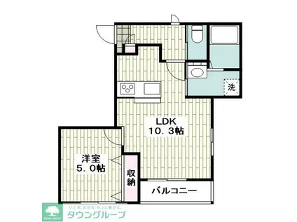 カーサ ピノ(1LDK/2階)の間取り写真