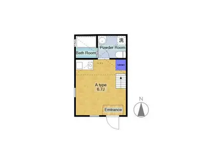 マルセイユ深沢(ワンルーム/1階)の間取り写真