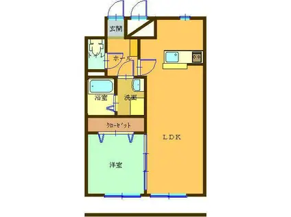 TAS2002(1LDK/4階)の間取り写真