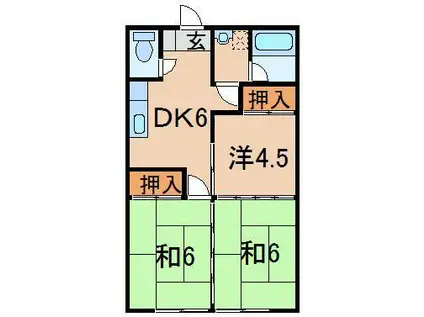 サンハイツ(3DK/1階)の間取り写真
