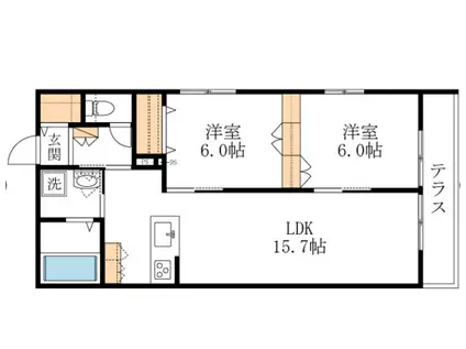 ANGE B(2LDK/1階)の間取り写真