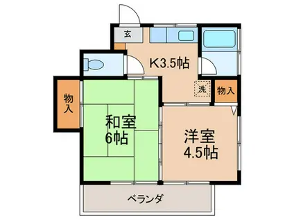 コーポ田中(2K/2階)の間取り写真