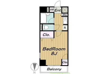 ミレイユ駒場(1K/4階)の間取り写真