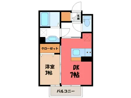 ソレーユM V(1DK/2階)の間取り写真