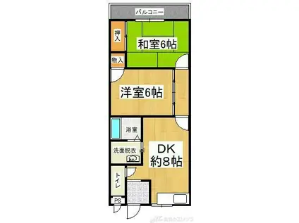 北野ハイツ(2DK/3階)の間取り写真