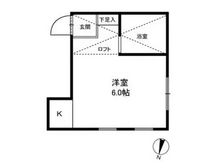 ウエスト VALLEY(ワンルーム/2階)の間取り写真