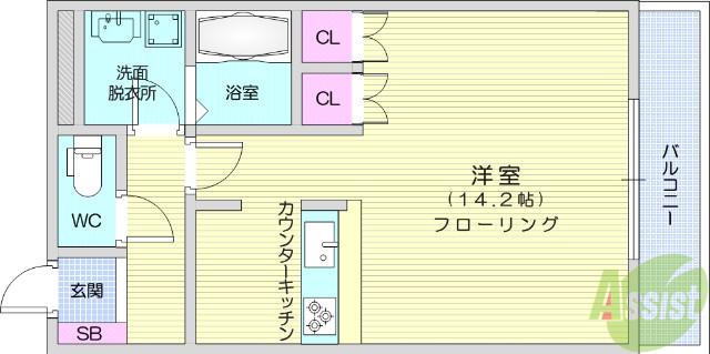 ルミナスハイム弐番館(1K/1階)の間取り写真