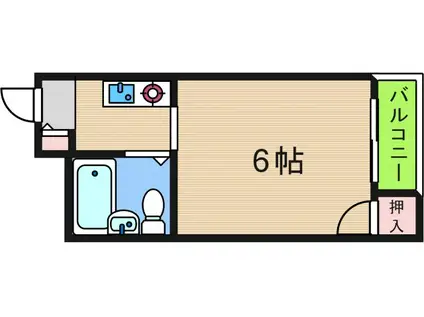 ハイツ加賀屋(1K/3階)の間取り写真