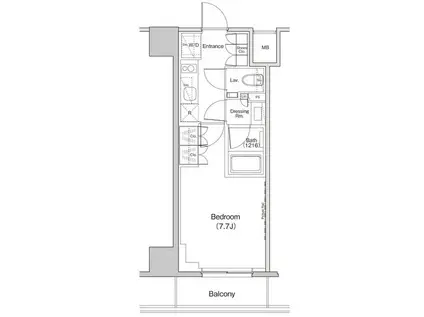 ザ・パークハビオ中野富士見町ガーデン(1K/4階)の間取り写真